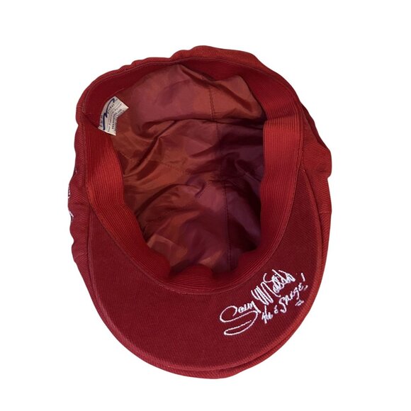 Chevy Dealers Solid Burgundy 100% Cotton Gatsby Embroidered Cap Red Adult VGC - Picture 5 of 5